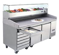 Atosa EPF3480 Two-Door Pizza Table Fridge with Drawers 2010 mm