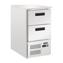 Polar GH332-A G-Series counter fridge with 2 GN drawers – stainless front view