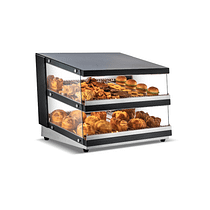 Bonvue HWB2-102 backfill heated display cabinet with dual-tier stainless shelves and mechanical control