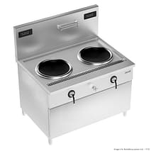 Electmax IWOK-2 commercial induction double wok 415 V 30 kW 1200×850×1300 mm stainless steel – front view, Australia