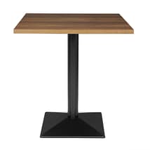 Bolero CH992 complete square dining table 700mm, powder-coated base, PVC edged top – front view, Australia