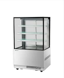 Turbo Air TBP900-3 cake display fridge with 3 shelves (4 tiers), 900mm, 240V, stainless steel & heated glass – front view, Australia