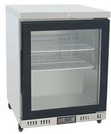 Atosa MBC24FG bar freezer cabinet 105L, stainless steel, fan-cooled, lockable door – front view, Australia