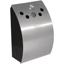 Bolero CE178 wall mounted stainless steel ashtray with 3.1L capacity, 352×245×142mm, Australia