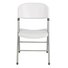Bolero CE692 foldaway utility chair, white polypropylene seat & back with steel frame, 810mm, rear view, Australia