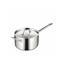 Kitchen Knock 401475 12.7L stainless steel sauce pot with lid, triple base, induction and gas compatible – front view, Australia
