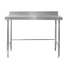 Kitchen Knock Stainless Steel Bench with Splash – 1200mm Wide, Right Outlet, 1.2mm Thick 304-Grade Steel for Commercial Kitchens.