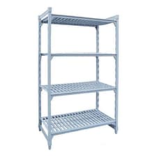 FED PSU18/60 four tier polypropylene-coated steel shelving kit with vented shelves, 1525 mm wide – Australia