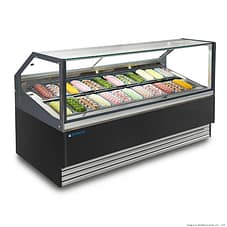 Bonvue SGD-24B gelato display showcase 24 pans 2310×1095×1300 mm – stainless steel interior with LED lighting, Australia