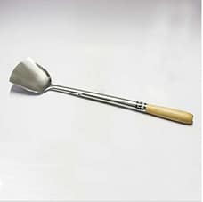 Chinese Style Stainless Steel Spatula with Wooden Handle (L) – 515mm.