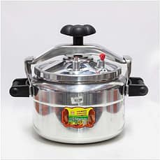 Kitchen Knock Commercial 15L Pressure Cooker, Aluminium-Manganese Alloy Body, Induction Compatible with Advanced Safety Features.