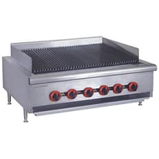 Gasmax QR-36ELPG Stainless Steel 6 Burner LPG Char Grill Top – 117 MJ/h