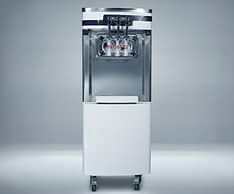 Frostiq FIQ245 soft serve ice cream machine floor standing dual flavour plus twist, 2×10 L hoppers – front view, Australia