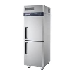 Turbo Air KR25-2-N top-mount upright fridge with 572L capacity, half doors, R290 refrigerant, stainless steel – front view, Australia