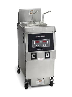Henny Penny OFG-321-1000 Gas Open Fryer showcasing digital controls & self-oil filtration, ideal for commercial kitchen frying.