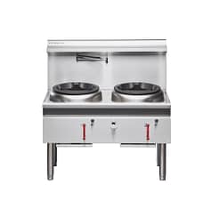 Cobra CW2H-CD waterless gas wok with chimney and duckbill burner