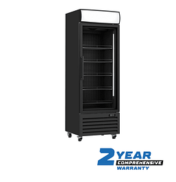 Cold Display Solutions CDSF400 400L upright commercial freezer, black finish, single heated glass door, fan-forced cooling – Australia