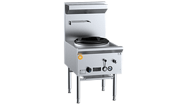 B+S K+ Series UFWWK-1 single hole deluxe waterless wok table, 600×840×1300 mm, 105 MJ/h NG, stainless steel – Australia