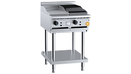 B+S K+ Series KBT-GRP3-CBR3 combination 300 mm grill plate and 300 mm char broiler on stand 600×840×1030 mm, 56 MJ/h NG – stainless steel, Australia