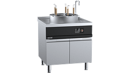 B+S SCOOKER HLZMDN5G-C10 induction pan noodle cooker with 5 baskets, 10 kW 415 V 3 phase, stainless steel – front view, Australia