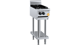 B+S K+ Series KBT-SB2 two burner boiling top on stand 300×840×1030 mm, 60 MJ/h NG, stainless steel frame – Australia