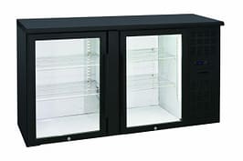 Anvil BBZ0200 Two Door Backbar Fridge with 315L Capacity – Black Glass Display