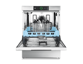 Hobart Profi FXC-90C cutlery undercounter dishwasher with 1.8 L eco cycle, 600 mm wide, 2.8 kW, stainless steel – front view, Australia