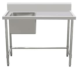 Kitchen Knock 620333 Stainless Steel Single Sink Bench 1200x700mm – Ideal for Commercial Kitchens
