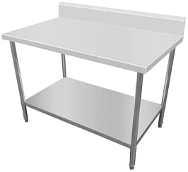 Kitchen Knock 419933 stainless steel workbench with splashback 900x700mm, timber reinforced, solid undershelf – Australia