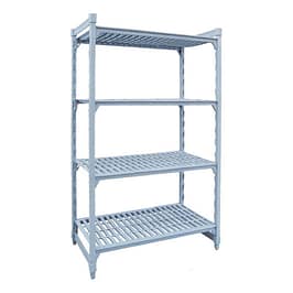 FED PSU18/72 four-tier polypropylene-coated steel shelving with vented shelves, 1825 mm wide – Australia