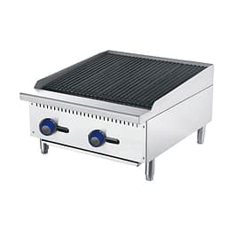 CookRite ATCB-24-NG gas char rock broiler 610mm, stainless steel, natural gas – front view, Australia