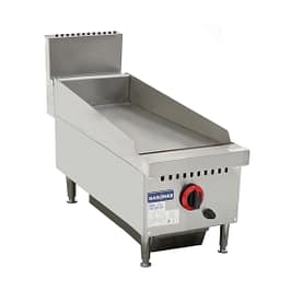 Gasmax GG-12 single burner natural gas griddle top with 22mm steel plate, stainless steel body – front view, Australia