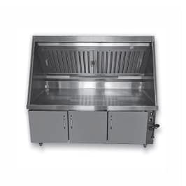 FED HB1500-850 range hood and workbench system, 1500mm wide, 850mm deep, stainless steel, ductless self-filtering – front view, Australia