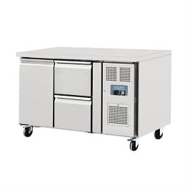 Polar GD873-A 282L counter fridge with drawers and prep surface