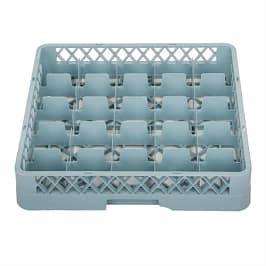 Vogue F613 glass rack with 25 compartments, 500mm, grey plastic – top view, Australia