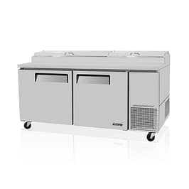 Turbo Air CTPR-67SD pizza prep refrigerator, 2 solid doors, 566L, 1702mm wide, stainless steel – Australia