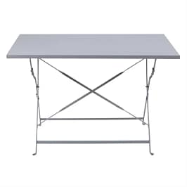 Bolero CH969 grey pavement style folding table 1100×700mm powder-coated steel – Australia