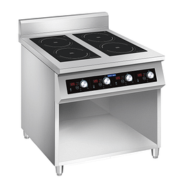 Electmax EIC9-800P induction 4-burner cooker on stand with splashback, 20kW, 415V three-phase – Australia