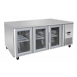 Atosa EPF3731 three-door glass cooling workbench fridge 1795mm GN pan compatible