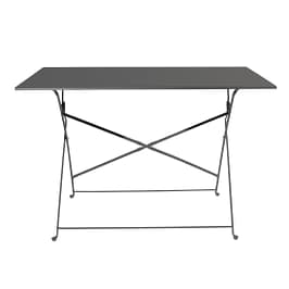 Bolero CH968 black pavement style folding table 1100×700mm powder coated steel – Australia