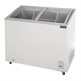 Polar GM498-A G-Series 200L display chest freezer with sliding glass doors, baskets and castors – Australia
