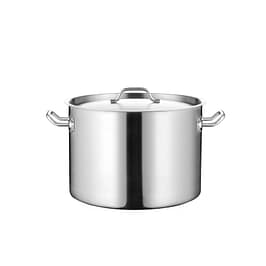 Kitchen Knock 073206 24.4L stainless steel stock pot with rolled edge and welded handles,