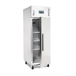 Polar DL894-A G-Series upright freezer 600L stainless steel, 680mm wide, fan-forced, R290 refrigerant – front view, Australia