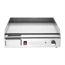 Apuro CU626-A compact electric griddle, 525mm, 2.2kW, stainless steel, with drip tray – Australia