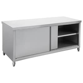 Modular Systems DTHT6-1800-H stainless kitchen tidy workbench cabinet with sliding doors, 1800×600×900mm – Australia