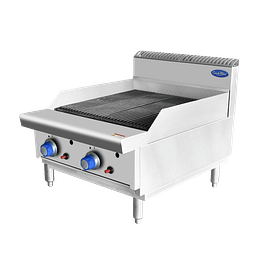 CookRite AT80G6C-C-LPG 600mm LPG char grill with 2 burners, 48MJ/h, stainless steel body, Australia – front view