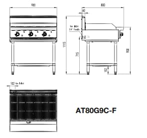 CookRite AT80G9C-F 900mm Radiant Char Grill – LPG/NG | Ideal for Steak Houses - Image 2
