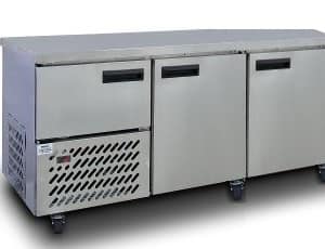 Anvil UBS6180(H) 2½-Door Slimline Under Bar Fridge – 480L, Stainless Steel