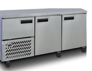 Anvil UBS6180(H) 2½-Door Slimline Under Bar Fridge – 480L, Stainless Steel