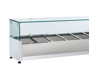 Anvil VRX1800 Glass Canopy Ingredient Unit with 8 GN Pan Capacity for Prep Benches